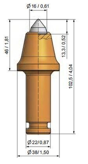 Tip trench bit de coupe-tige rond b3ks22