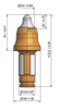 Tip trench bit de coupe à tige rond B8 / 22-S