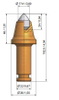 Tip trench bit de coupe à tige rond B1-17KS22