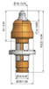 Tip trench bit de coupe à tige rond B6V / 22 / s