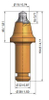 Tip trench bit de coupe à tige rond BG22F-65.3846