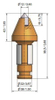 Tip trench bit de coupe à tige rond B1-12 / 22 / SI26
